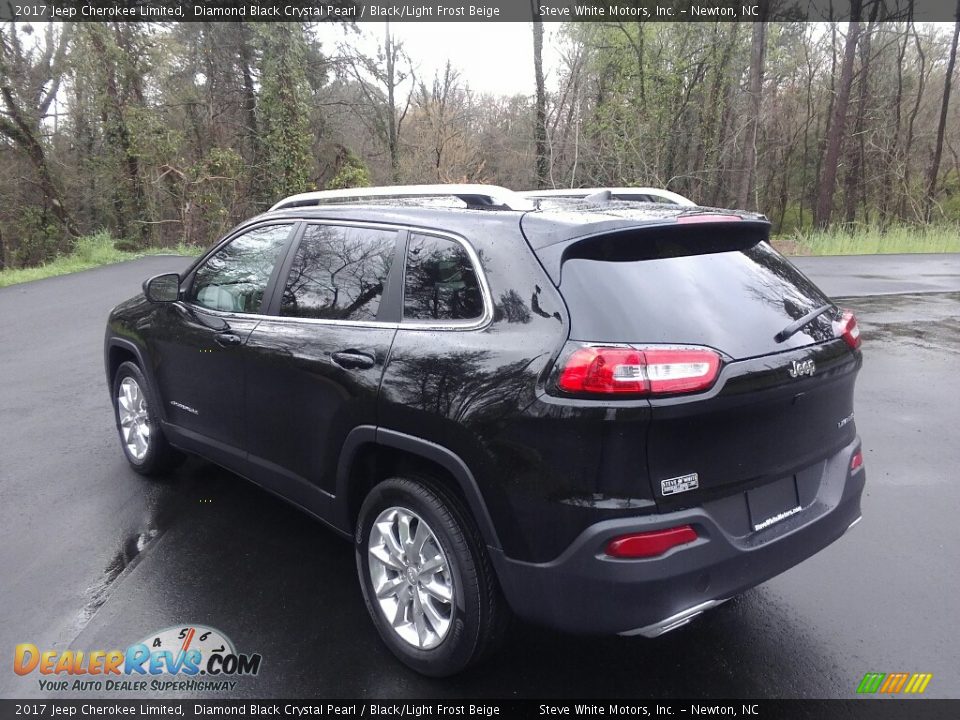 2017 Jeep Cherokee Limited Diamond Black Crystal Pearl / Black/Light Frost Beige Photo #9