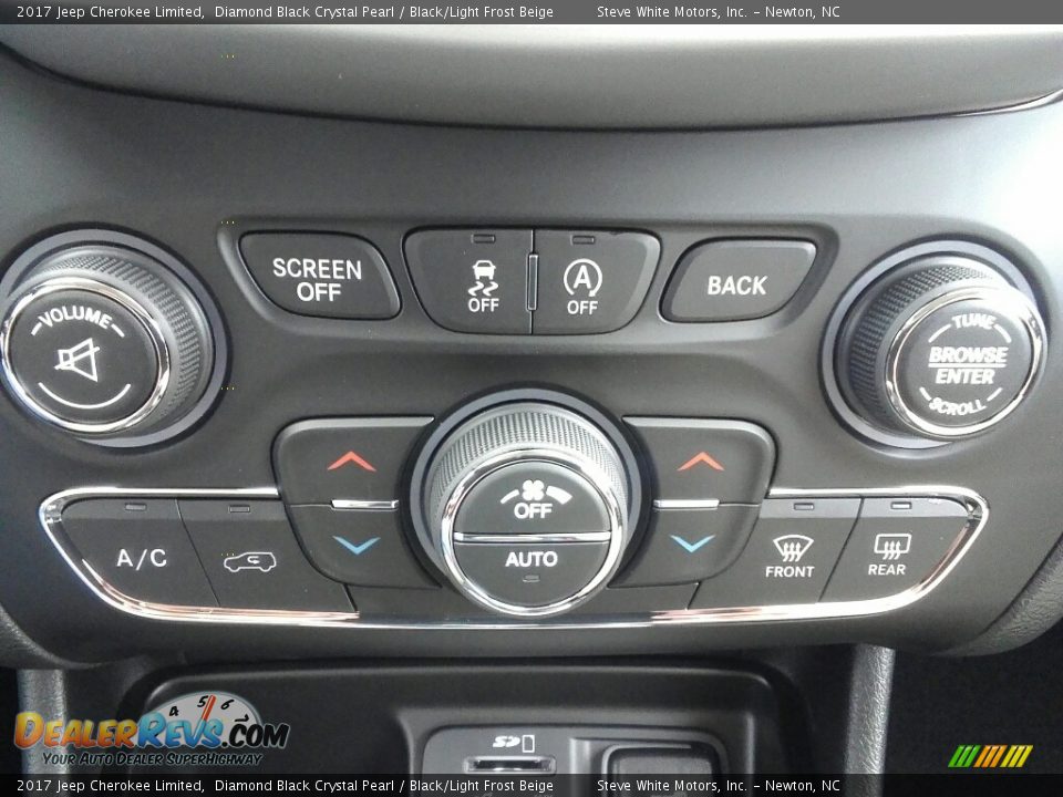 2017 Jeep Cherokee Limited Diamond Black Crystal Pearl / Black/Light Frost Beige Photo #18