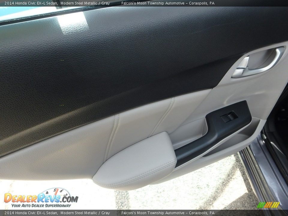 2014 Honda Civic EX-L Sedan Modern Steel Metallic / Gray Photo #18
