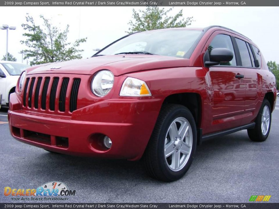 2009 Jeep Compass Sport Inferno Red Crystal Pearl / Dark Slate Gray/Medium Slate Gray Photo #1