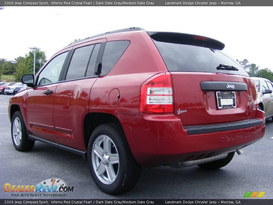 2009 Jeep Compass Sport Inferno Red Crystal Pearl / Dark Slate Gray/Medium Slate Gray Photo #2