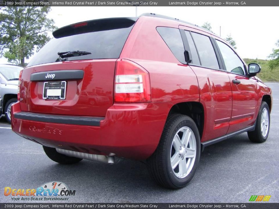 2009 Jeep Compass Sport Inferno Red Crystal Pearl / Dark Slate Gray/Medium Slate Gray Photo #3