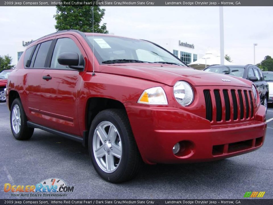 2009 Jeep Compass Sport Inferno Red Crystal Pearl / Dark Slate Gray/Medium Slate Gray Photo #4