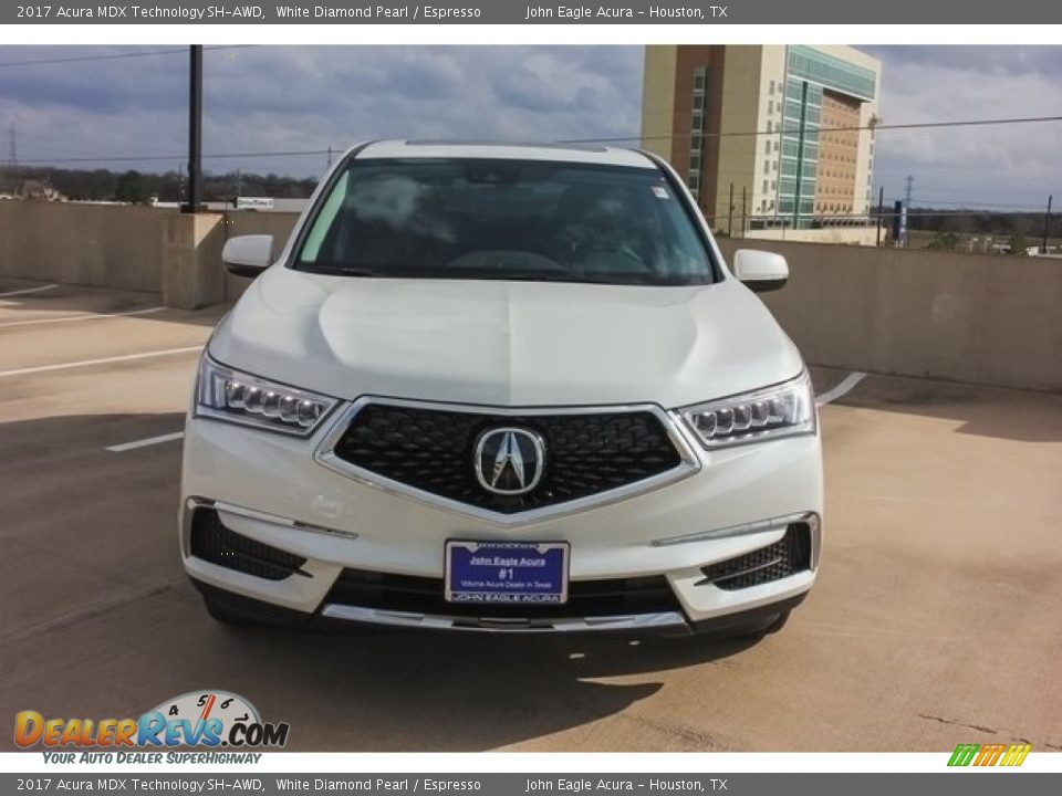 2017 Acura MDX Technology SH-AWD White Diamond Pearl / Espresso Photo #2