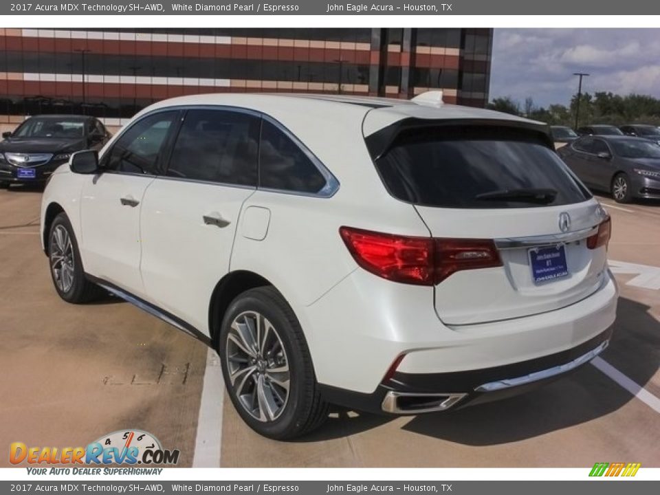 2017 Acura MDX Technology SH-AWD White Diamond Pearl / Espresso Photo #5