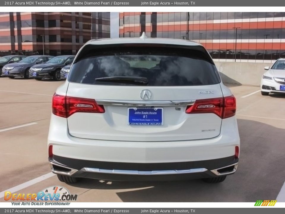 2017 Acura MDX Technology SH-AWD White Diamond Pearl / Espresso Photo #6