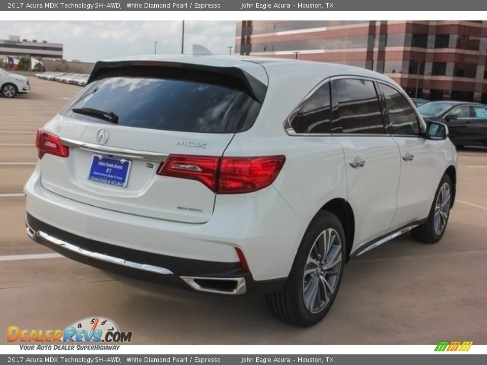 2017 Acura MDX Technology SH-AWD White Diamond Pearl / Espresso Photo #7