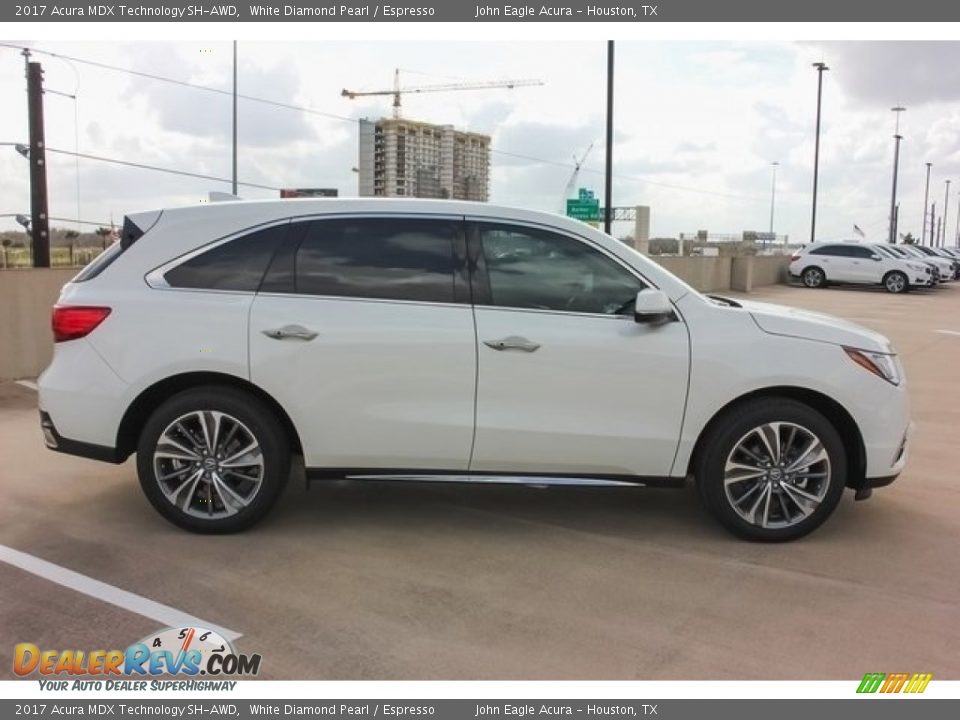 2017 Acura MDX Technology SH-AWD White Diamond Pearl / Espresso Photo #8