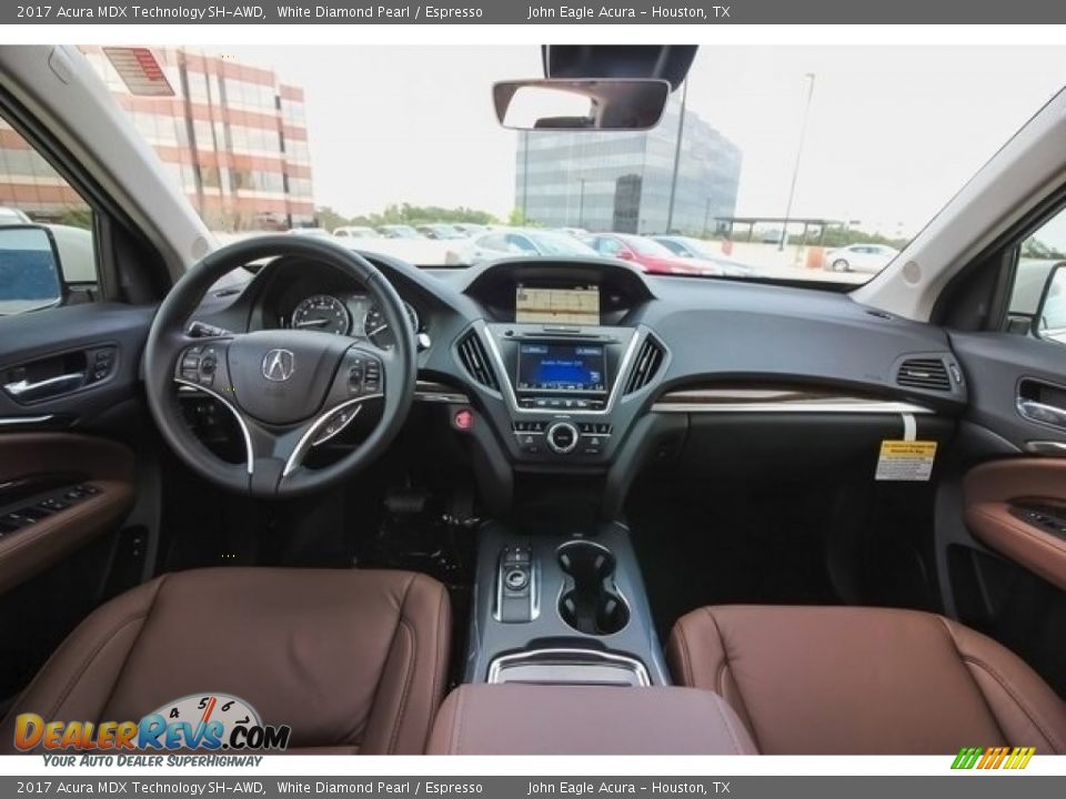2017 Acura MDX Technology SH-AWD White Diamond Pearl / Espresso Photo #9