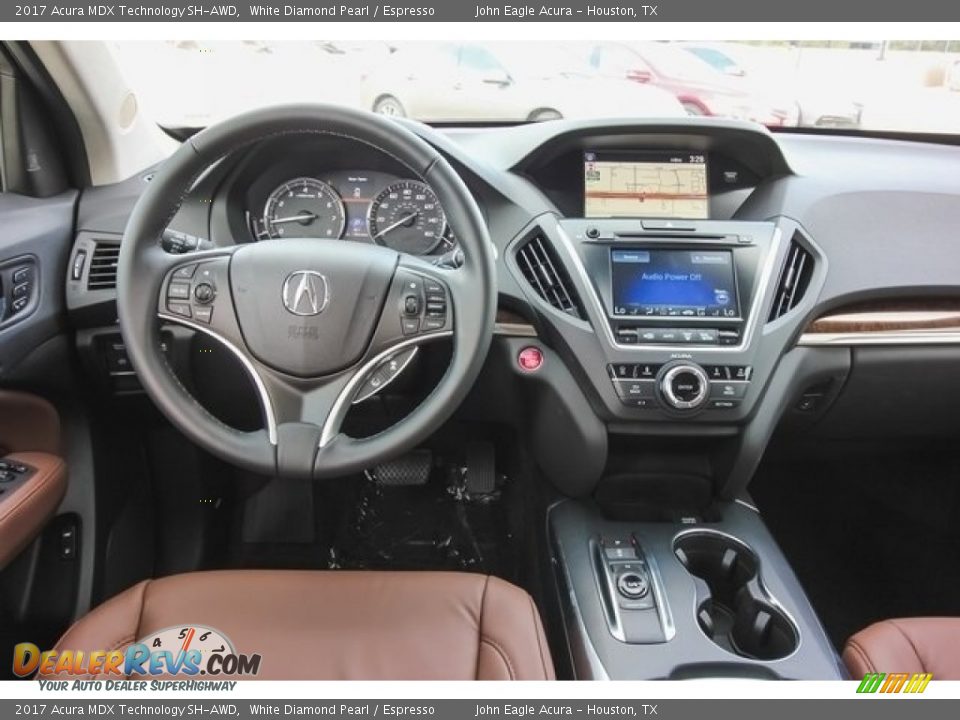 2017 Acura MDX Technology SH-AWD White Diamond Pearl / Espresso Photo #31