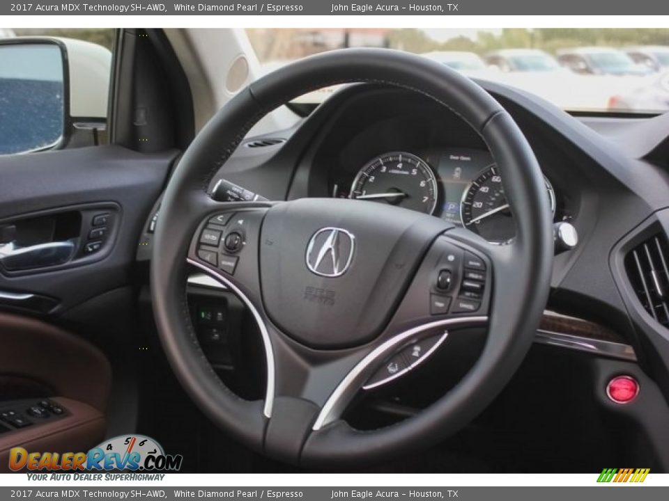 2017 Acura MDX Technology SH-AWD White Diamond Pearl / Espresso Photo #32