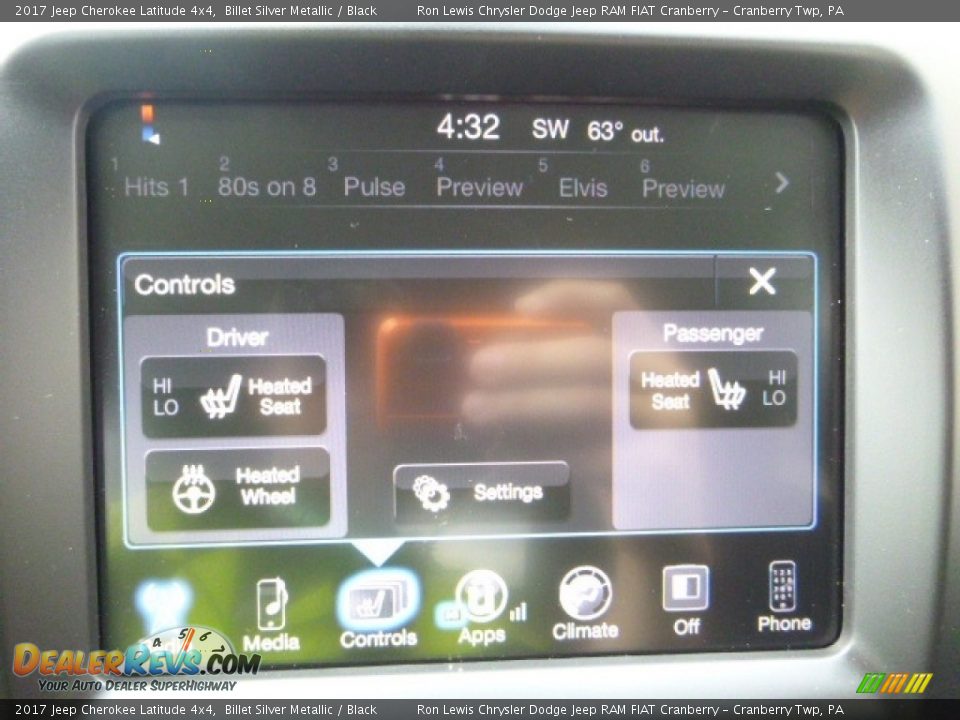 2017 Jeep Cherokee Latitude 4x4 Billet Silver Metallic / Black Photo #17