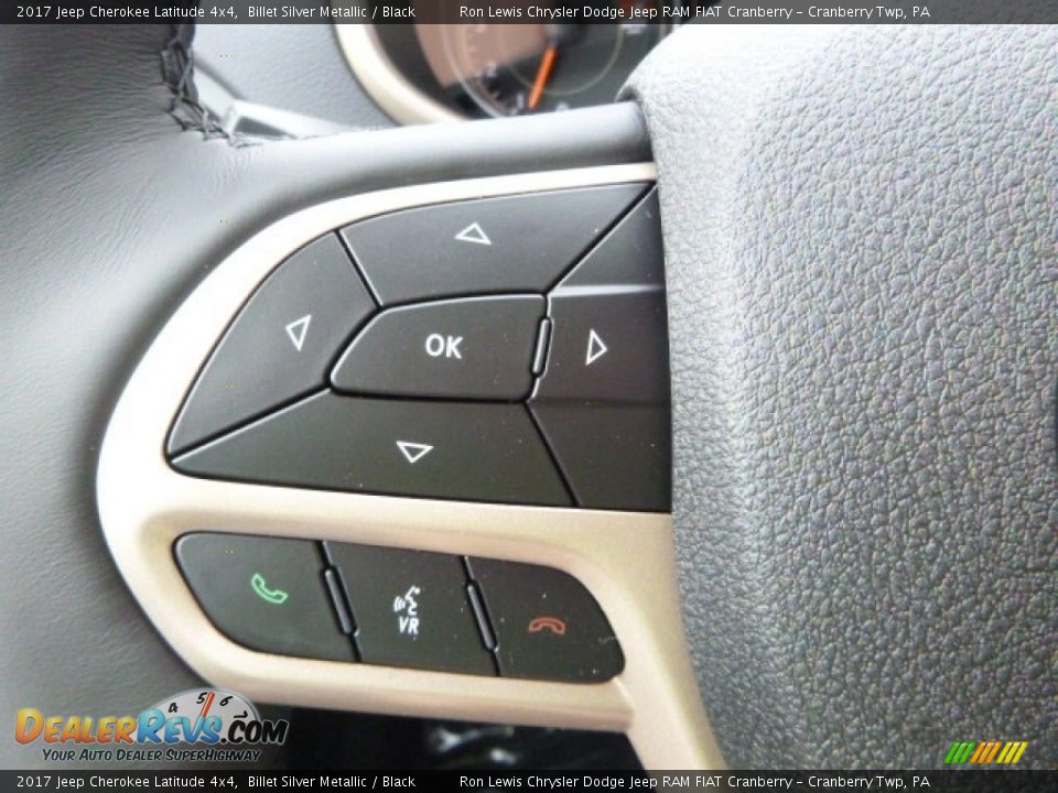 2017 Jeep Cherokee Latitude 4x4 Billet Silver Metallic / Black Photo #20