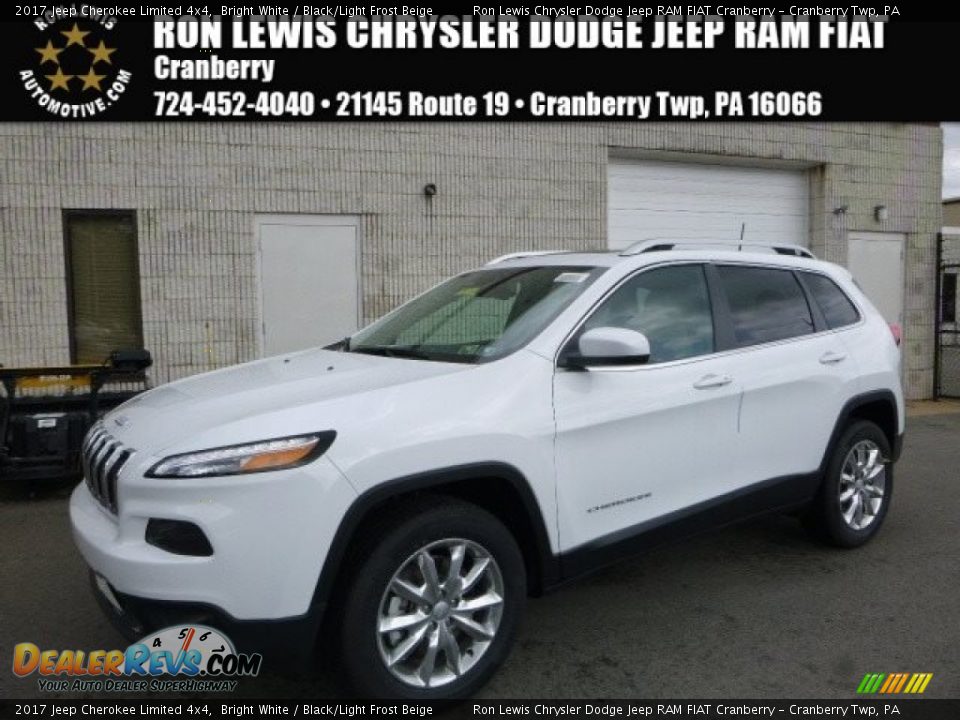 2017 Jeep Cherokee Limited 4x4 Bright White / Black/Light Frost Beige Photo #1