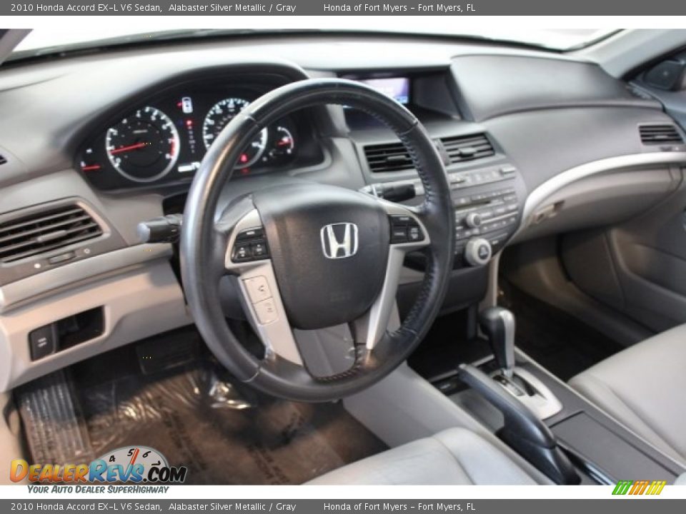 2010 Honda Accord EX-L V6 Sedan Alabaster Silver Metallic / Gray Photo #11