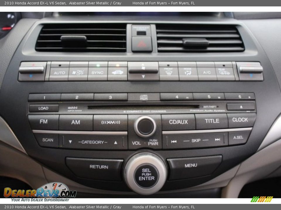 2010 Honda Accord EX-L V6 Sedan Alabaster Silver Metallic / Gray Photo #19