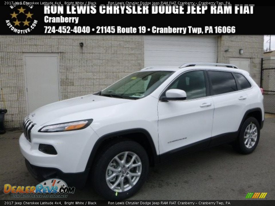 2017 Jeep Cherokee Latitude 4x4 Bright White / Black Photo #1