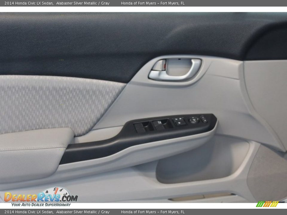 2014 Honda Civic LX Sedan Alabaster Silver Metallic / Gray Photo #7