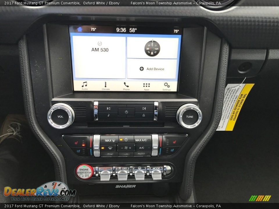 2017 Ford Mustang GT Premium Convertible Oxford White / Ebony Photo #11