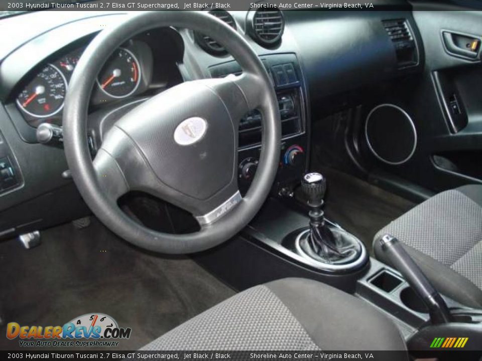 2003 Hyundai Tiburon Tuscani 2.7 Elisa GT Supercharged Jet Black / Black Photo #11