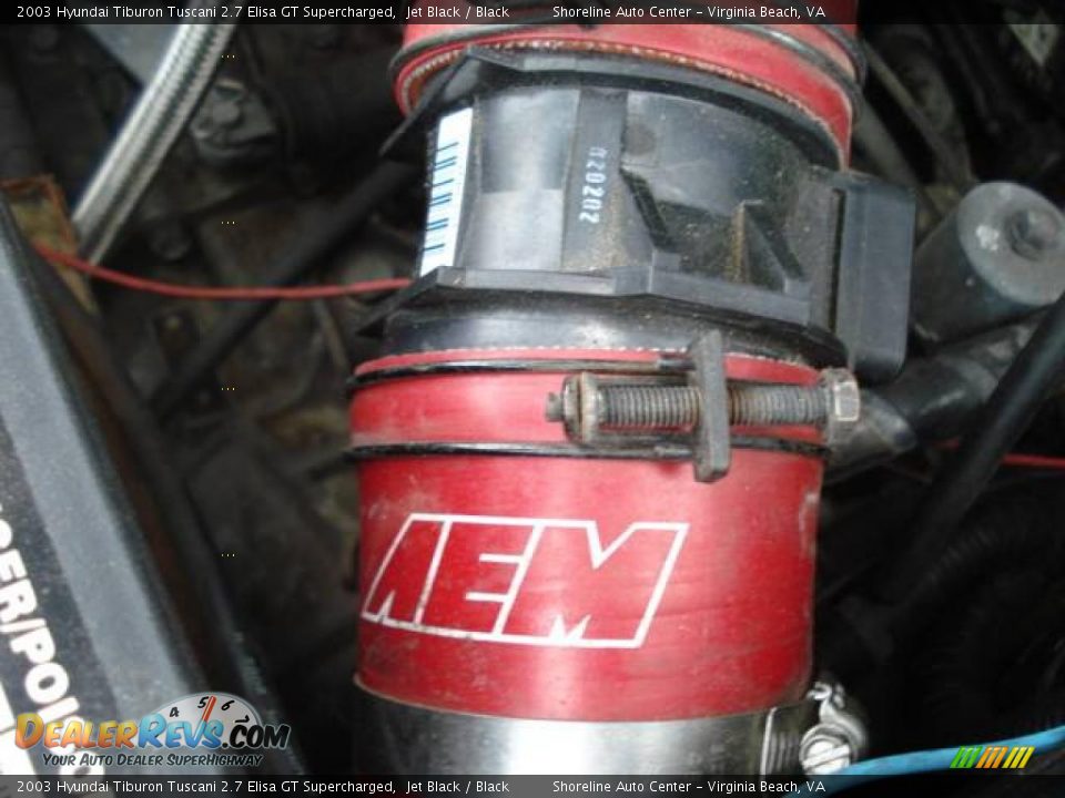 2003 Hyundai Tiburon Tuscani 2.7 Elisa GT Supercharged Jet Black / Black Photo #17