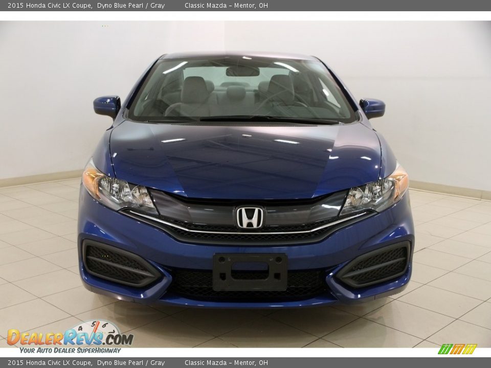 2015 Honda Civic LX Coupe Dyno Blue Pearl / Gray Photo #2