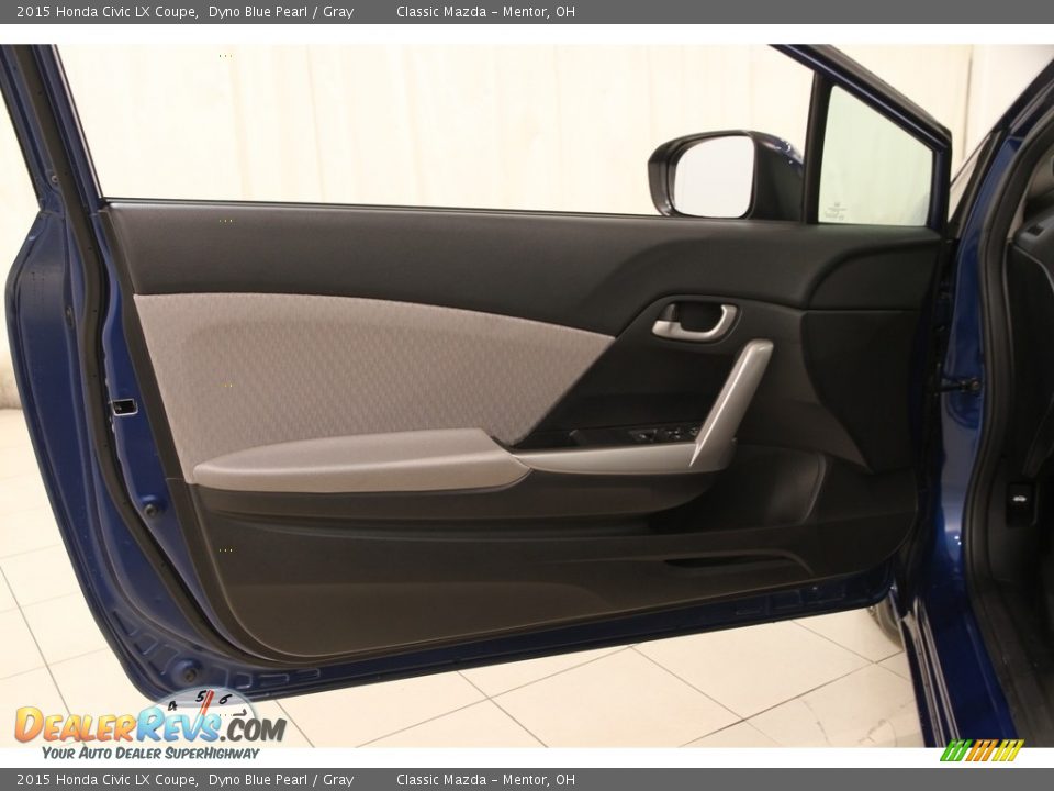 2015 Honda Civic LX Coupe Dyno Blue Pearl / Gray Photo #4
