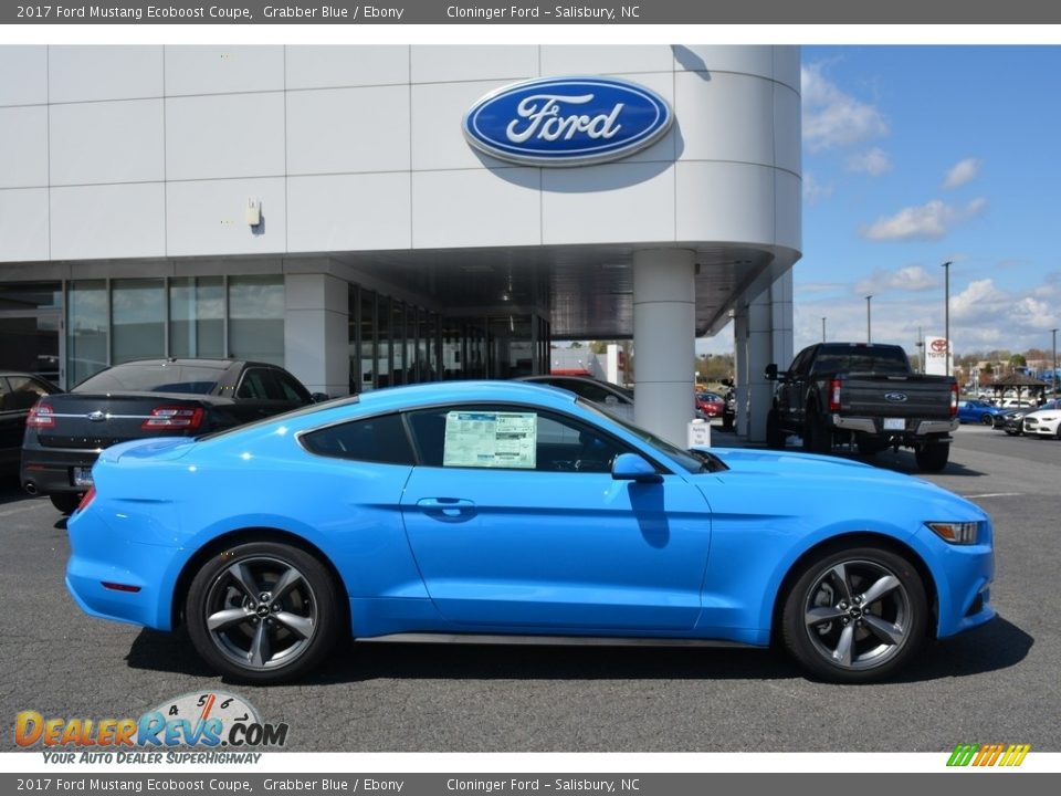 2017 Ford Mustang Ecoboost Coupe Grabber Blue / Ebony Photo #2