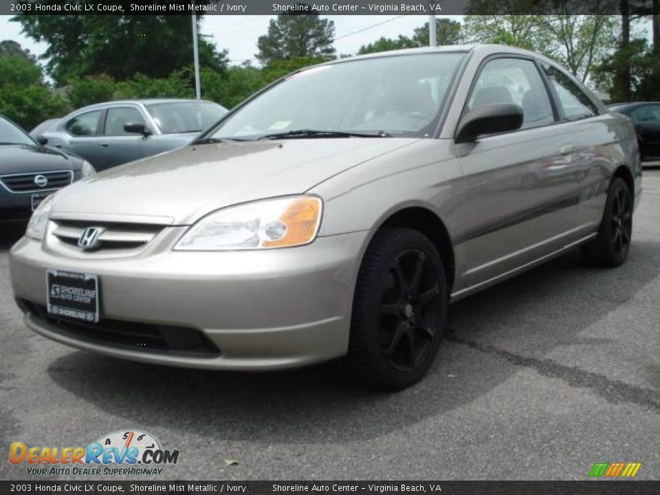 2003 Honda Civic LX Coupe Shoreline Mist Metallic / Ivory Photo #1