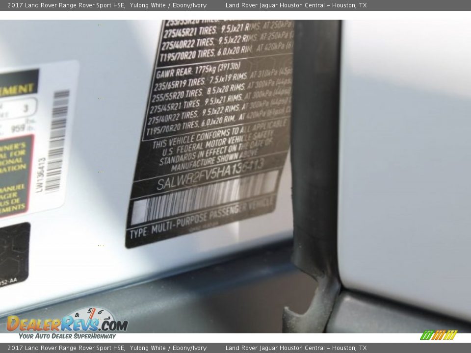 2017 Land Rover Range Rover Sport HSE Yulong White / Ebony/Ivory Photo #30