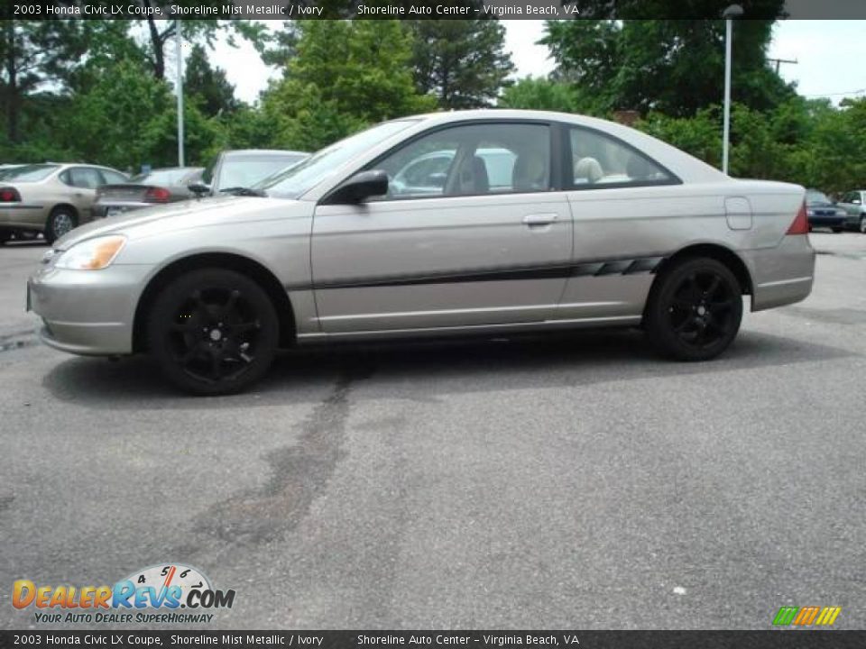 2003 Honda Civic LX Coupe Shoreline Mist Metallic / Ivory Photo #2