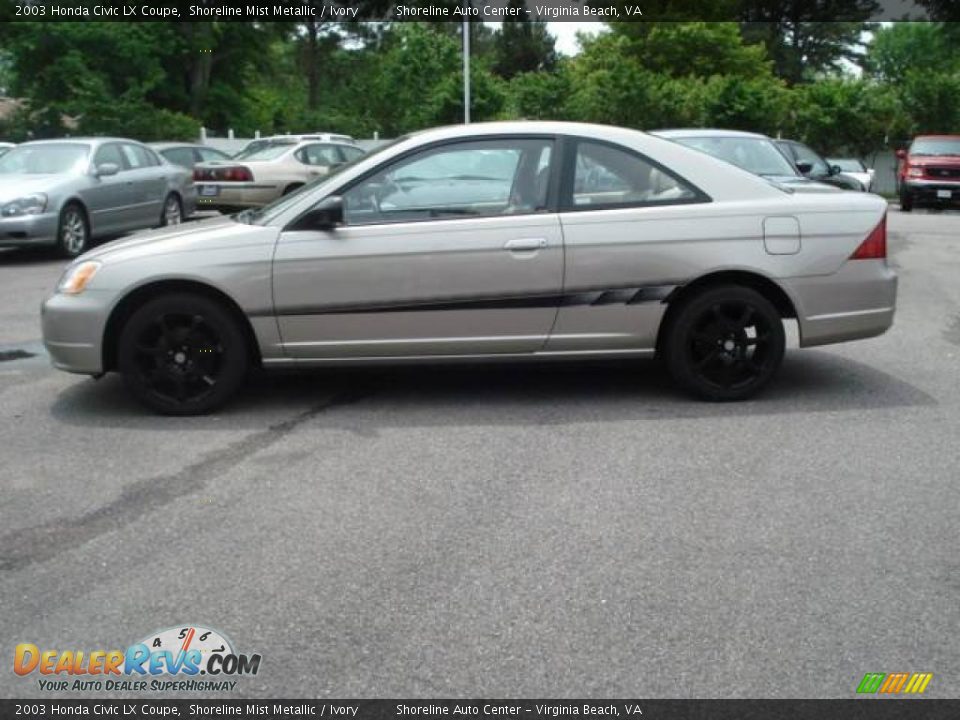 2003 Honda Civic LX Coupe Shoreline Mist Metallic / Ivory Photo #3