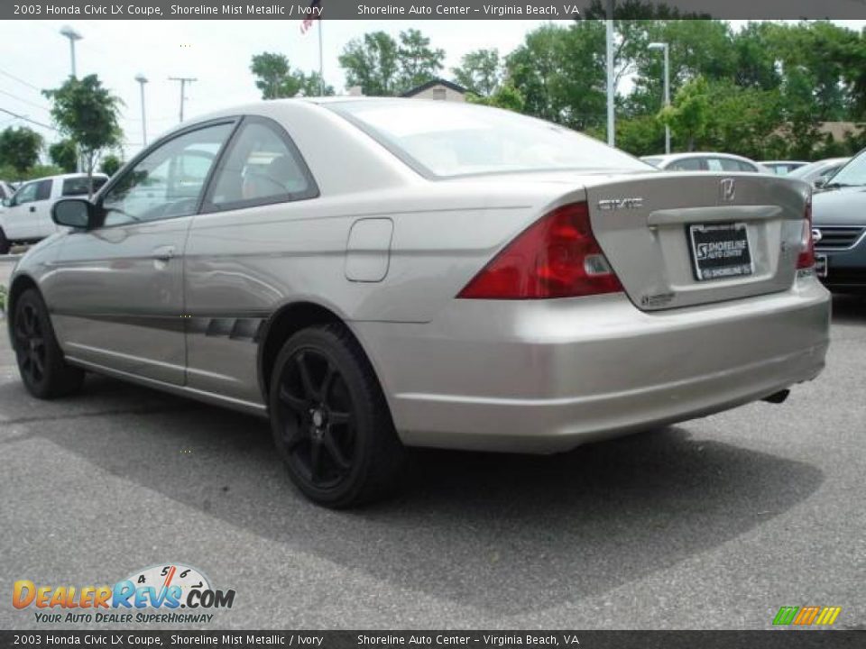 2003 Honda Civic LX Coupe Shoreline Mist Metallic / Ivory Photo #4
