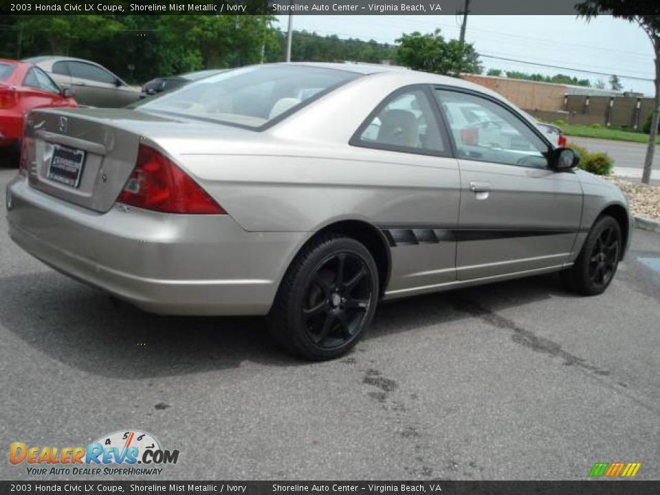 2003 Honda Civic LX Coupe Shoreline Mist Metallic / Ivory Photo #5