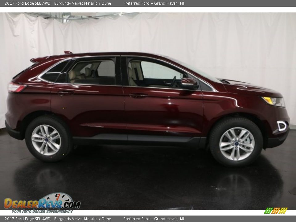 2017 Ford Edge SEL AWD Burgundy Velvet Metallic / Dune Photo #1