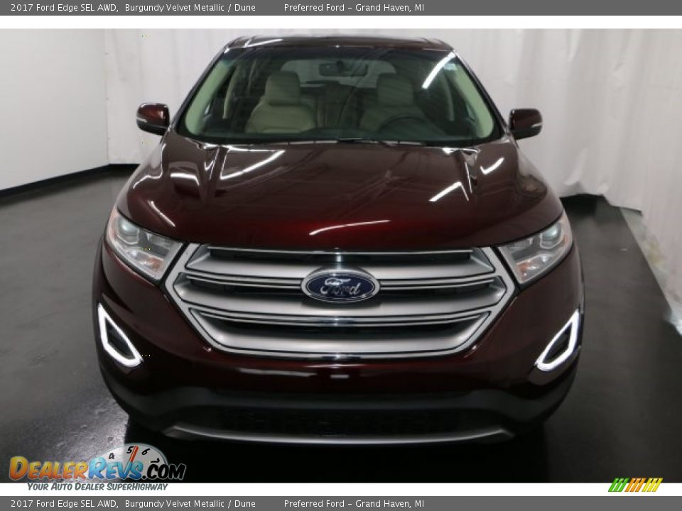 2017 Ford Edge SEL AWD Burgundy Velvet Metallic / Dune Photo #6