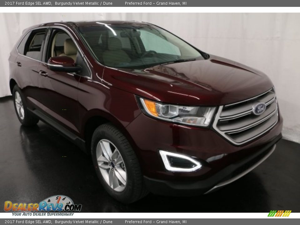 2017 Ford Edge SEL AWD Burgundy Velvet Metallic / Dune Photo #7