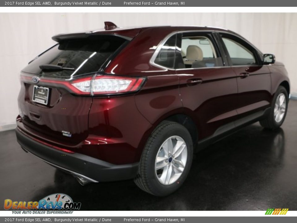 2017 Ford Edge SEL AWD Burgundy Velvet Metallic / Dune Photo #8