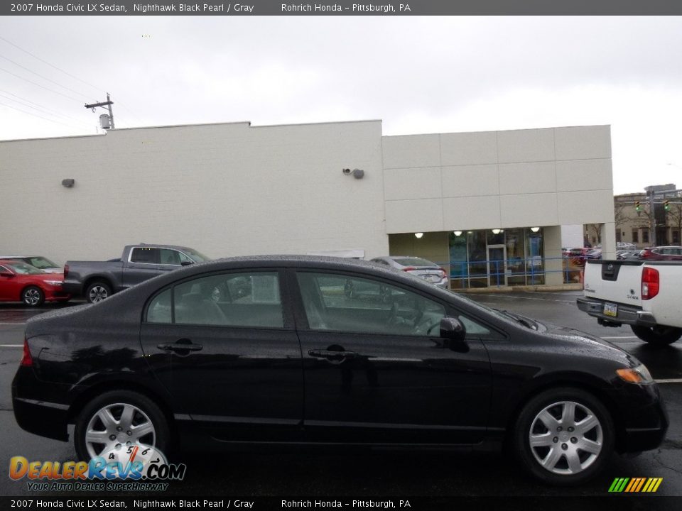 2007 Honda Civic LX Sedan Nighthawk Black Pearl / Gray Photo #2