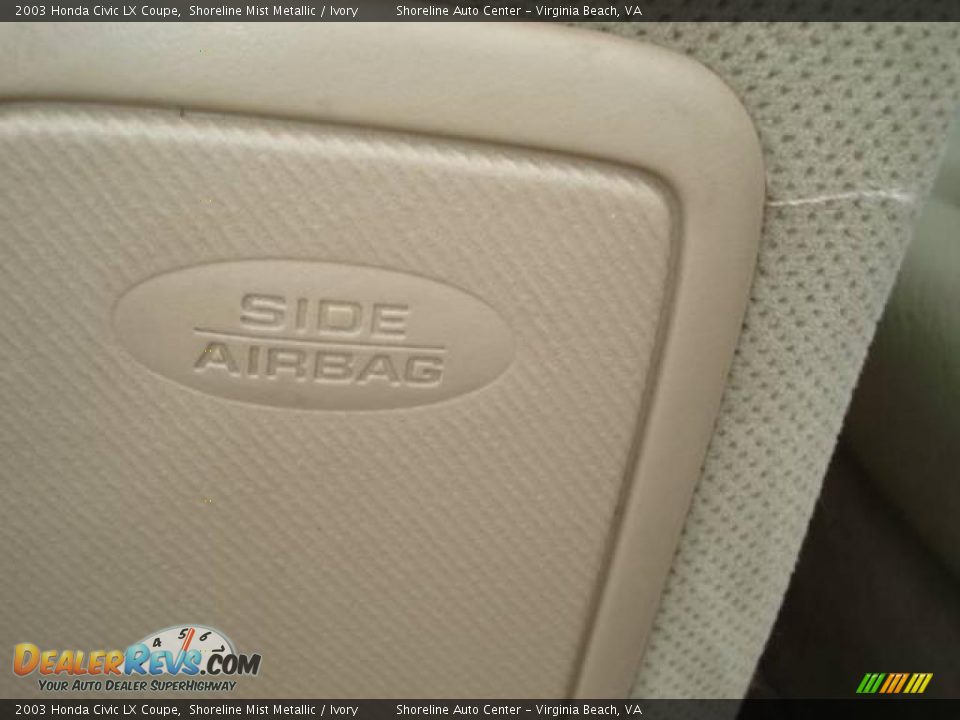 2003 Honda Civic LX Coupe Shoreline Mist Metallic / Ivory Photo #10