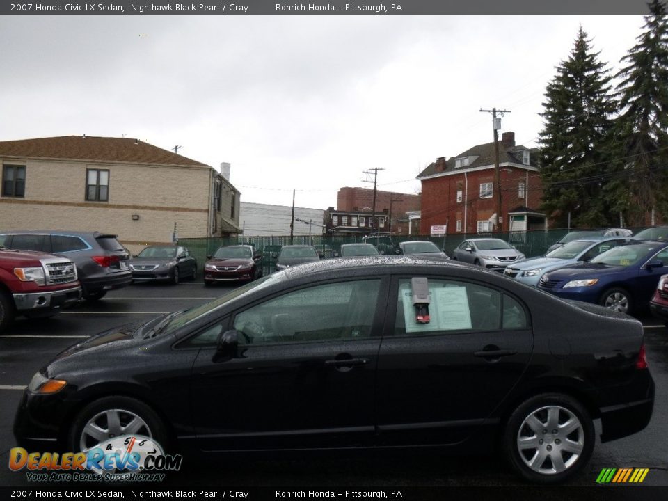 2007 Honda Civic LX Sedan Nighthawk Black Pearl / Gray Photo #4