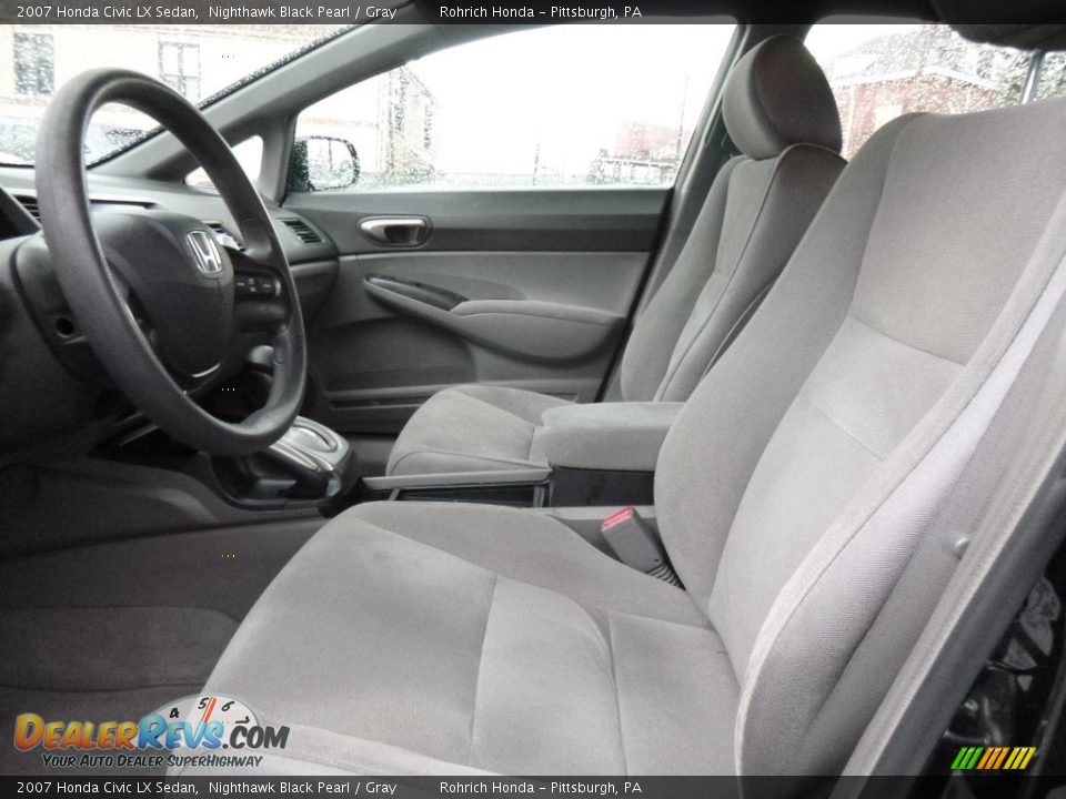 2007 Honda Civic LX Sedan Nighthawk Black Pearl / Gray Photo #6