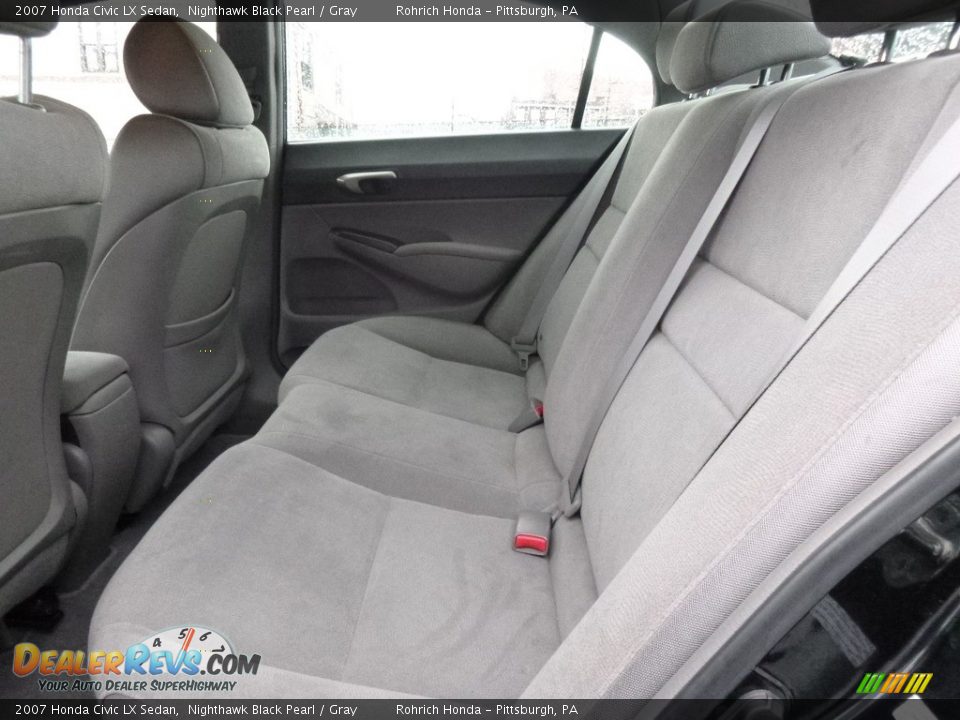 2007 Honda Civic LX Sedan Nighthawk Black Pearl / Gray Photo #7