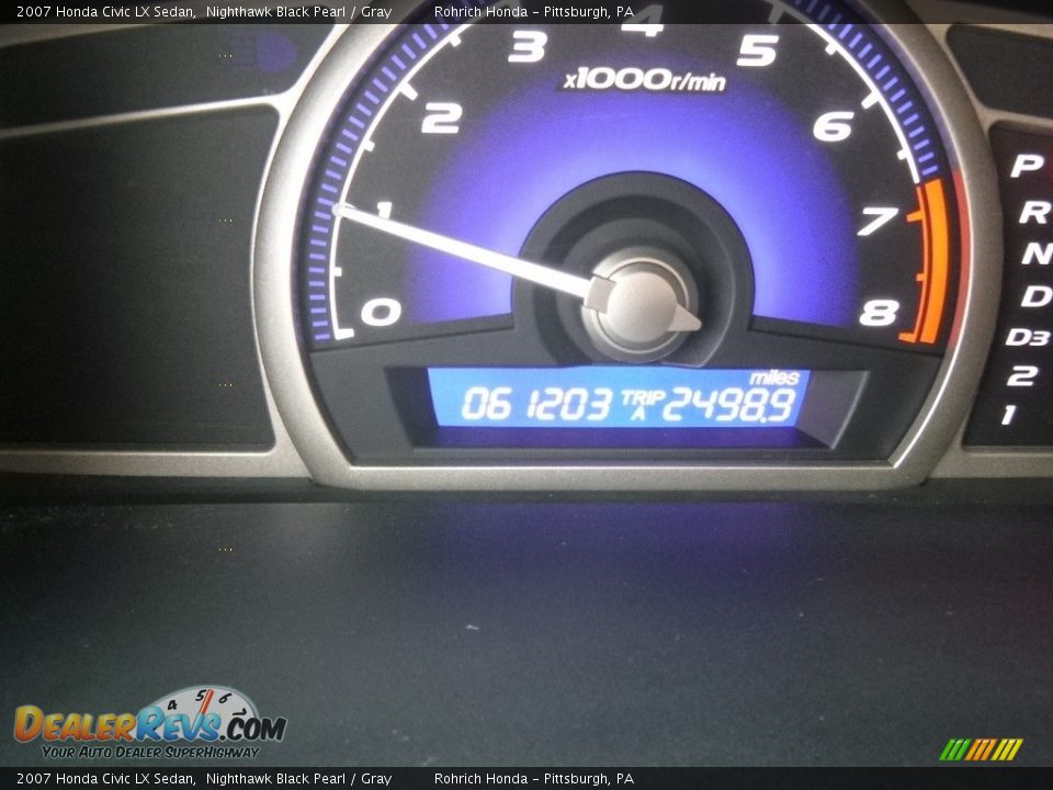 2007 Honda Civic LX Sedan Nighthawk Black Pearl / Gray Photo #10