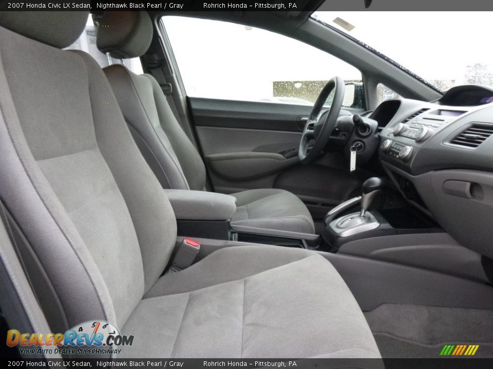 2007 Honda Civic LX Sedan Nighthawk Black Pearl / Gray Photo #14