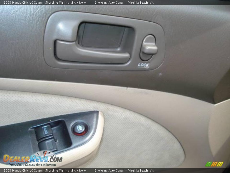 2003 Honda Civic LX Coupe Shoreline Mist Metallic / Ivory Photo #11