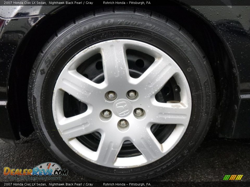 2007 Honda Civic LX Sedan Nighthawk Black Pearl / Gray Photo #16