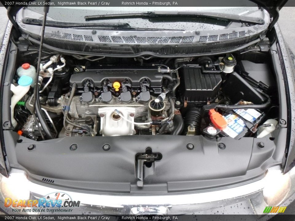 2007 Honda Civic LX Sedan Nighthawk Black Pearl / Gray Photo #17