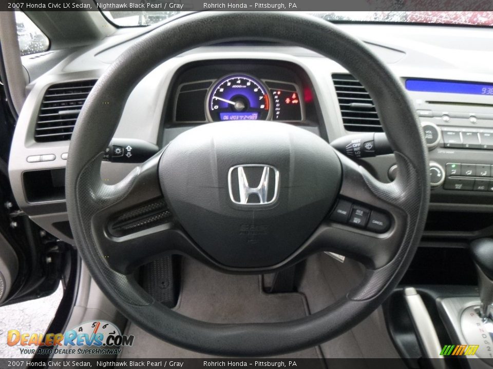 2007 Honda Civic LX Sedan Nighthawk Black Pearl / Gray Photo #19