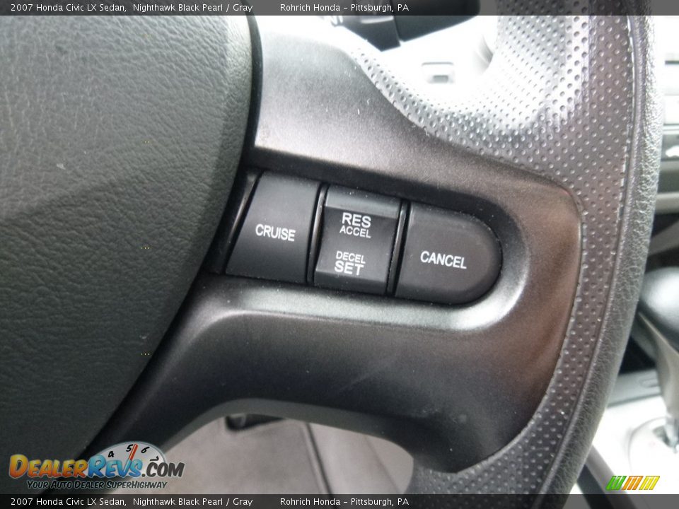 2007 Honda Civic LX Sedan Nighthawk Black Pearl / Gray Photo #20
